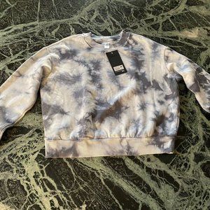 NWT women’s sweatshirt Fleece 90 degree by reflex size M grey tie dye $68